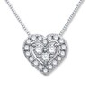 Thumbnail Image 0 of Diamond Heart Necklace 3/8 ct tw Round 14K White Gold