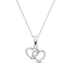 Thumbnail Image 0 of Twin Hearts Necklace 1/8 ct tw Diamonds 10K White Gold