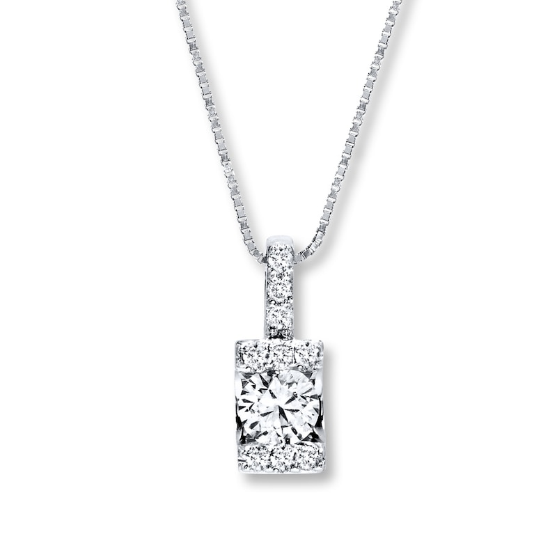 Main Image 1 of Diamond Necklace 1/3 ct tw Round-cut 10K White Gold