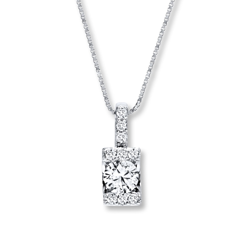 Diamond Necklace 1/3 ct tw Round-cut 10K White Gold