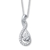 Thumbnail Image 0 of Hearts Desire Diamond Necklace 5/8 ct tw Round-cut 18K White Gold