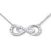 Thumbnail Image 0 of Infinity Swirl Necklace 1/8 ct tw Diamonds 10K White Gold