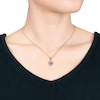 Thumbnail Image 3 of Amethyst Heart Necklace Tanzanite & Diamond Sterling Silver