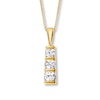 Thumbnail Image 0 of 3-Stone Necklace 1/2 ct tw Diamonds 18K Yellow Gold