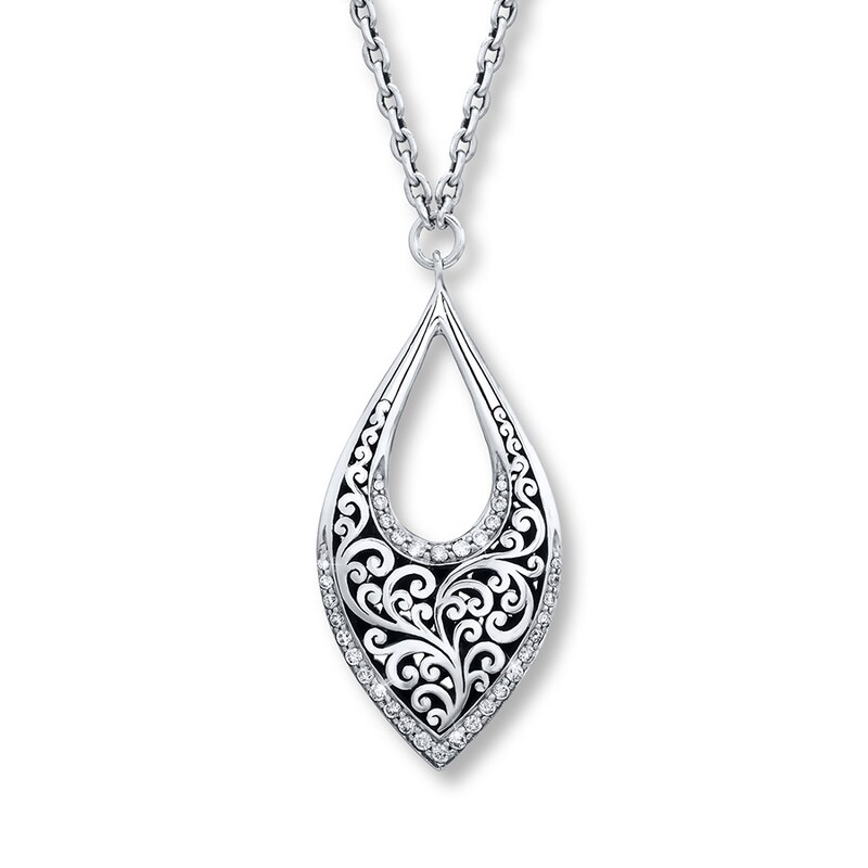 Main Image 1 of Lois Hill Necklace 3/8 ct tw Diamonds Sterling Silver