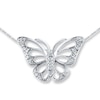 Thumbnail Image 0 of Butterfly Necklace Diamond Accents Sterling Silver