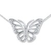 Thumbnail Image 1 of Butterfly Necklace Diamond Accents Sterling Silver