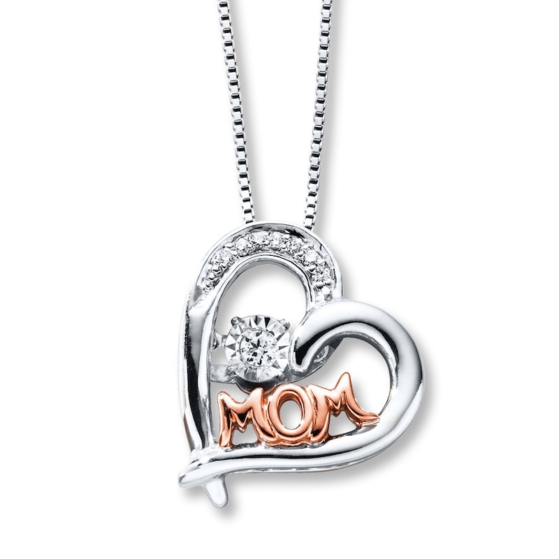 Main Image 1 of Diamonds in Rhythm 1/20 ct tw Necklace Sterling Silver/10K Gold