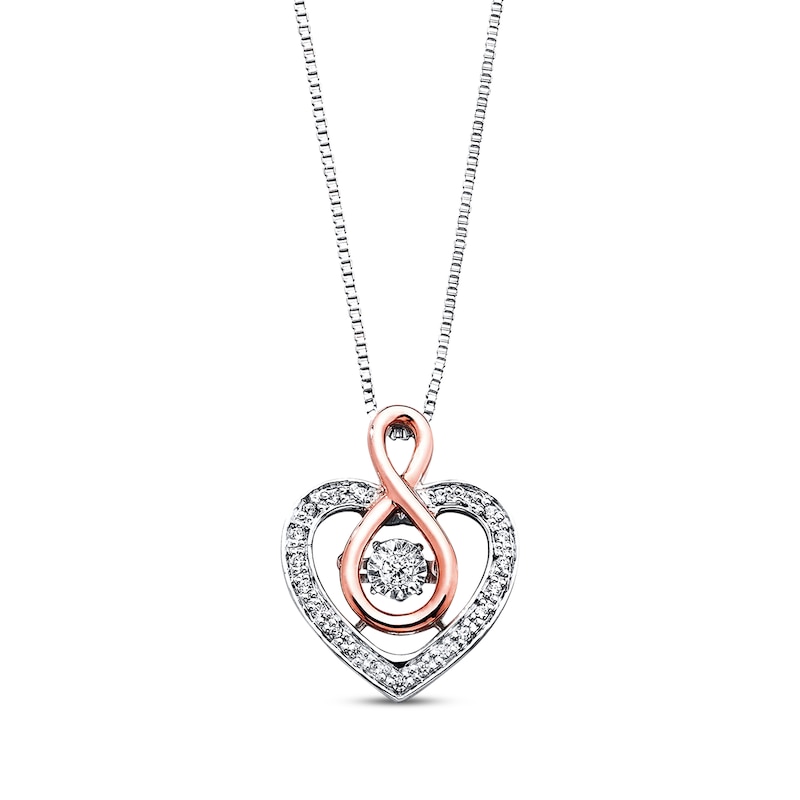 Main Image 1 of Diamonds in Rhythm 1/8 ct tw Necklace Sterling Silver/10K Gold