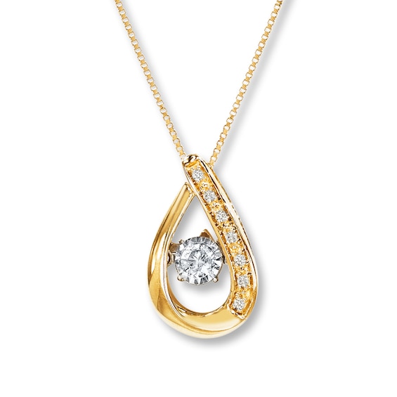 Jared The Galleria Of Jewelry Diamonds in Rhythm 1/10 ct tw Round-cut 10K Gold Necklace