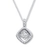 Thumbnail Image 1 of Diamonds in Rhythm 1/5 ct tw Princess-cut 10K Gold Necklace