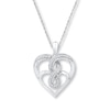 Thumbnail Image 0 of Double Heart Necklace 1/10 ct tw Diamonds Sterling Silver