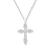 Thumbnail Image 0 of Diamond Cross Necklace 1/4 Carat tw Round Sterling Silver
