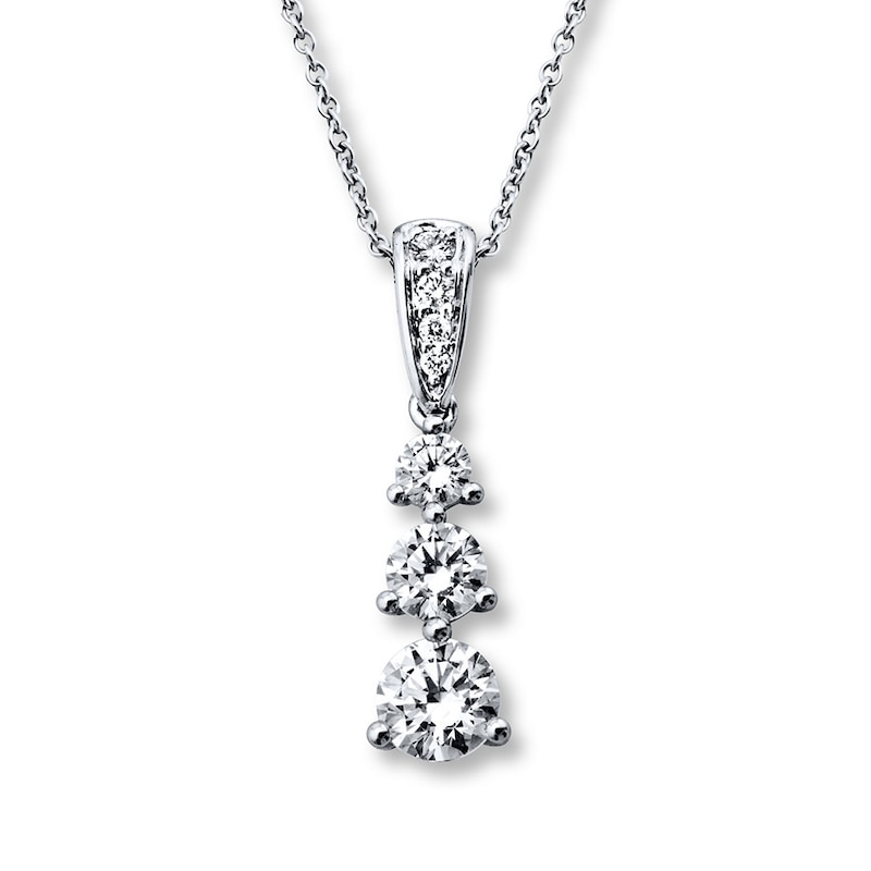 Hearts Desire Necklace 1 ct tw Diamonds 18K White Gold