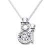 Thumbnail Image 0 of Diamonds in Rhythm Snowman Necklace Sterling Silver