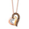 Thumbnail Image 0 of Le Vian Chocolate Diamonds 1/5 ct tw Necklace 14K Tri-Color Gold