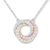 Thumbnail Image 0 of Diamond Necklace 1/2 ct tw Round 10K Tri-Color Gold