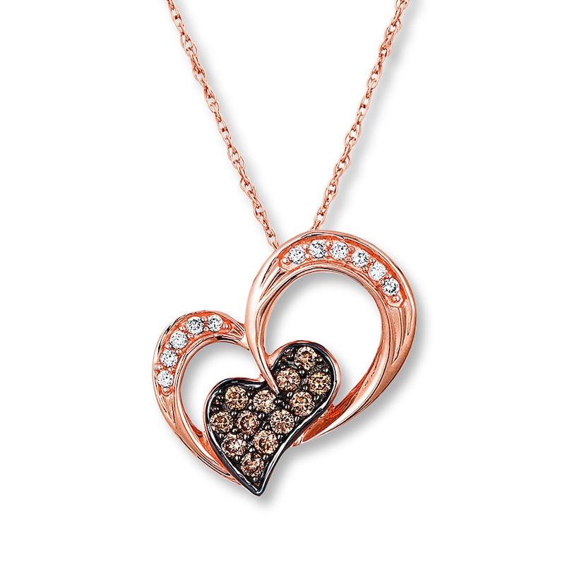 Le Vian Chocolate Diamonds 1/5 ct tw Necklace 14K Strawberry Gold