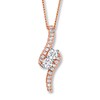 Thumbnail Image 0 of Ever Us Two-Stone Necklace 1/2 ct tw Diamonds 14K Rose Gold