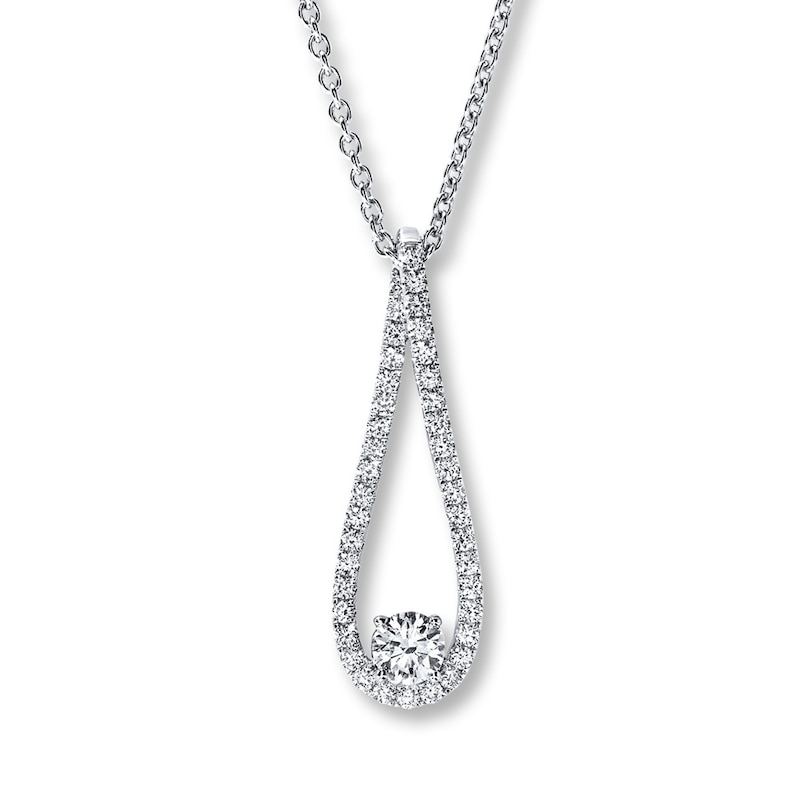 Hearts Desire Necklace 3/4 ct tw Diamonds 18K White Gold
