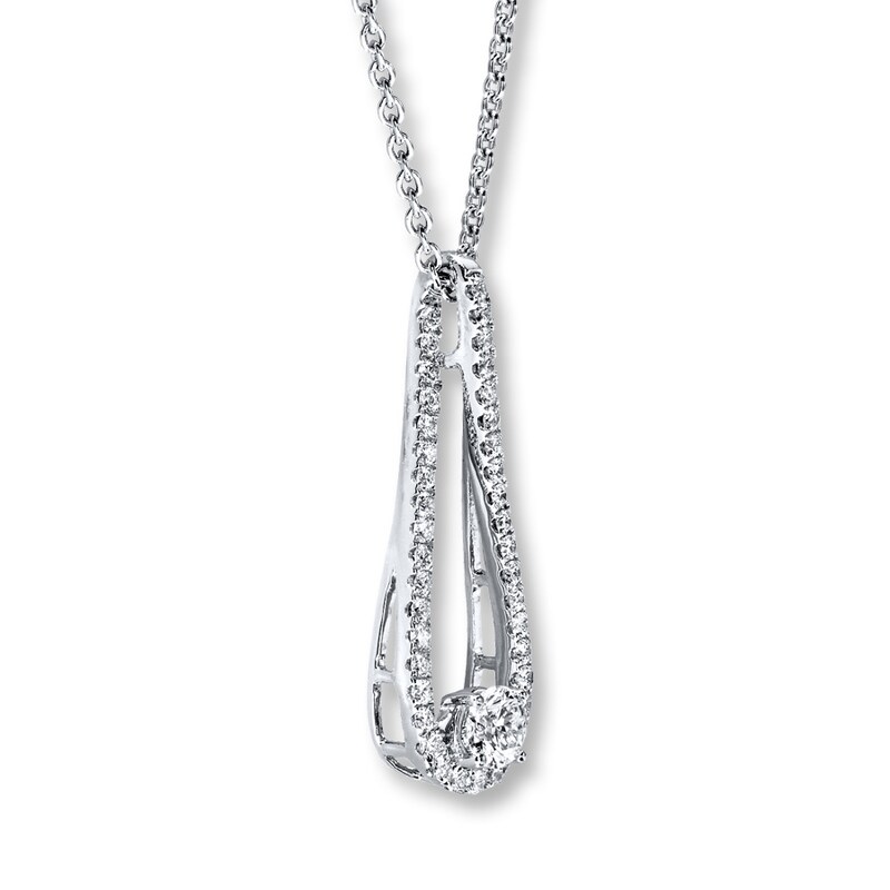 Hearts Desire Necklace 3/4 ct tw Diamonds 18K White Gold