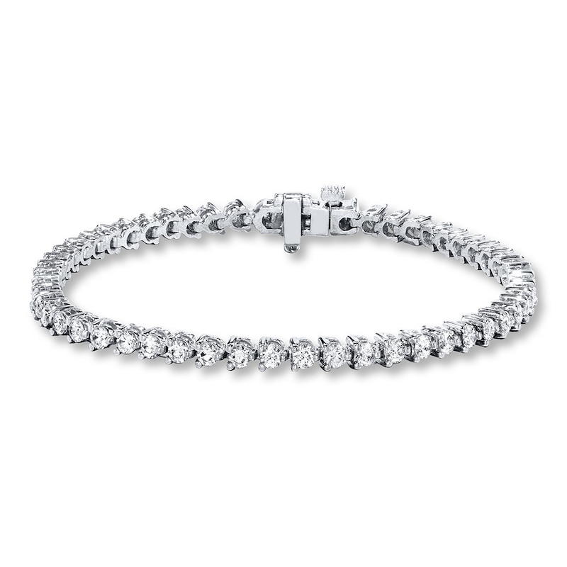 Main Image 1 of Diamond Tennis Bracelet 3 ct tw Round 18K White Gold