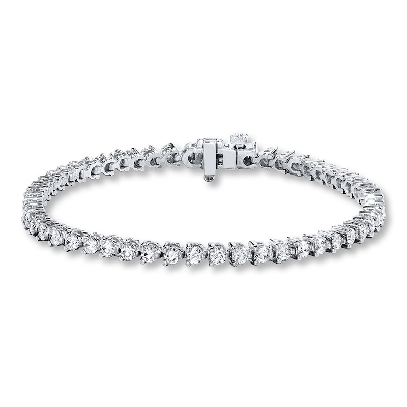 Diamond Bracelet 3 ct tw Round 18K White Gold