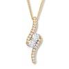 Thumbnail Image 1 of Ever Us Two-Stone Necklace 1/2 ct tw Diamonds 14K Yellow Gold
