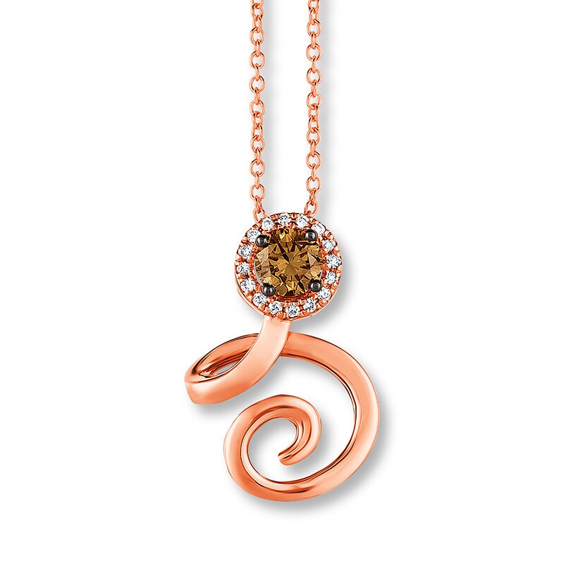 Main Image 1 of Le Vian Diamond Necklace 3/8 ct tw 14K Strawberry Gold