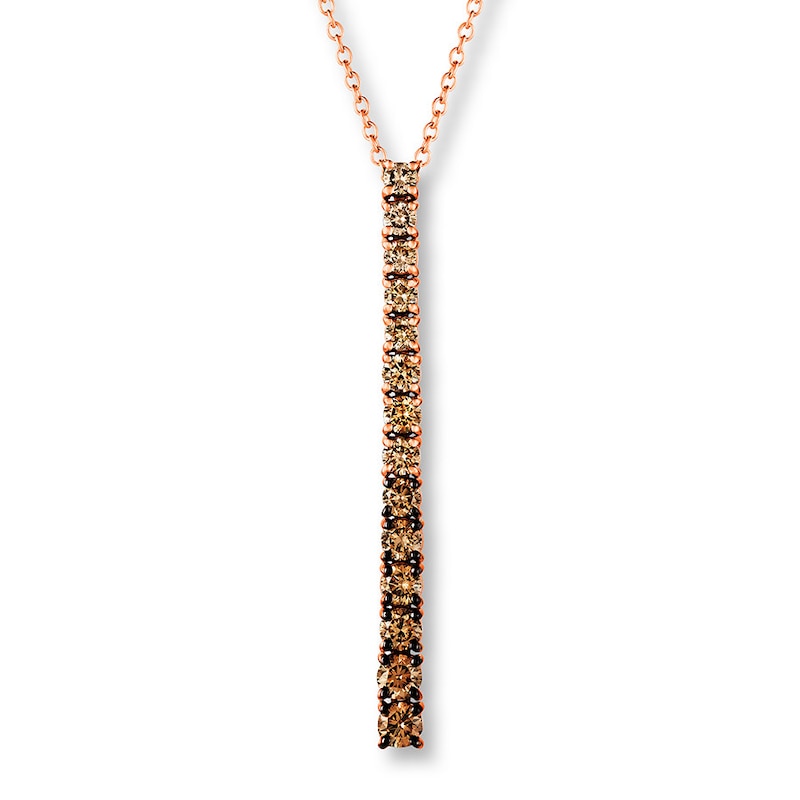 Le Vian Chocolate Ombre Necklace 5/8 ct tw Diamonds 14K Gold with 360