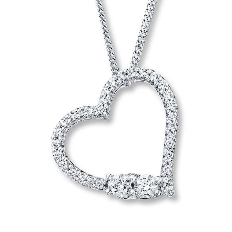 Main Image 1 of Ever Us Necklace 1 ct tw Diamonds 14K White Gold