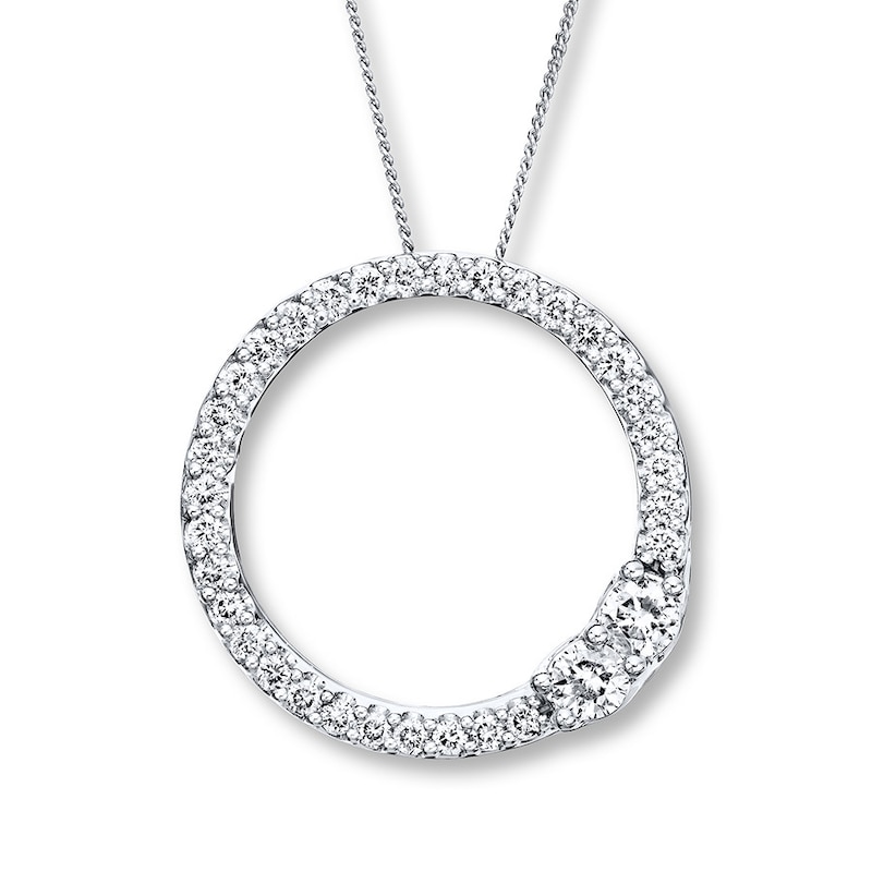 Main Image 1 of Ever Us Necklace 1 ct tw Diamonds 14K White Gold