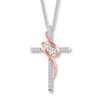 Thumbnail Image 1 of Ever Us Cross Necklace 1/3 ct tw Diamonds 14K Two-Tone Gold