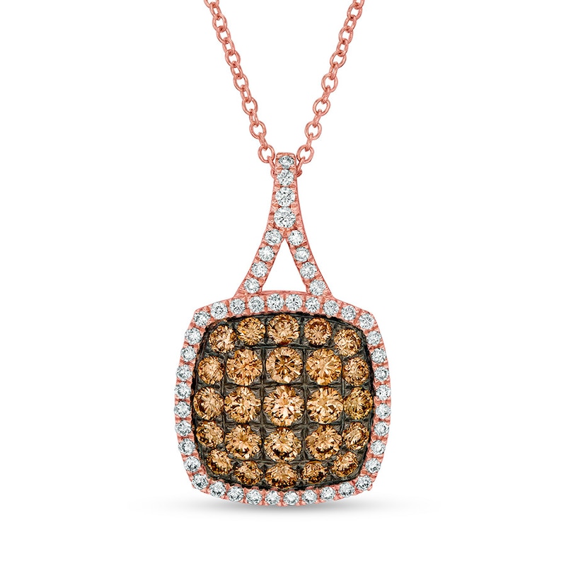 Main Image 1 of Le Vian Chocolate Diamond Necklace 1 ct tw 14K Strawberry Gold