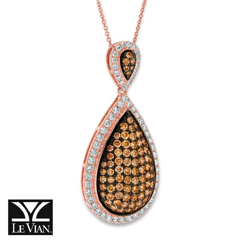 Le Vian Diamond Necklace 3-1/5 ct tw 14K Strawberry Gold