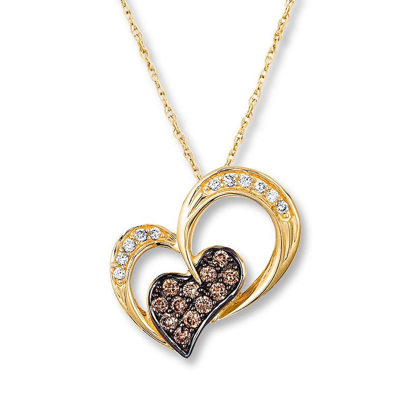 Le Vian Chocolate Diamond Necklace 1/5 ct tw 14K Honey Gold
