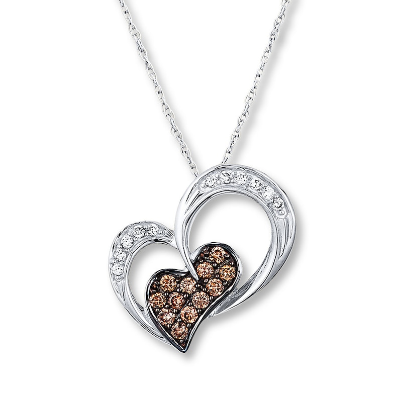 Main Image 1 of Le Vian Chocolate Diamond Necklace 1/5 ct tw 14K Vanilla Gold