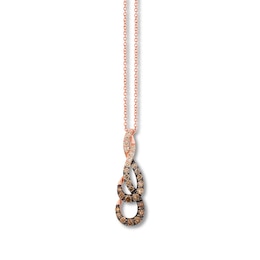 Le Vian Chocolate Ombre Necklace 3/4 ct tw Diamonds 14K Strawberry  Gold