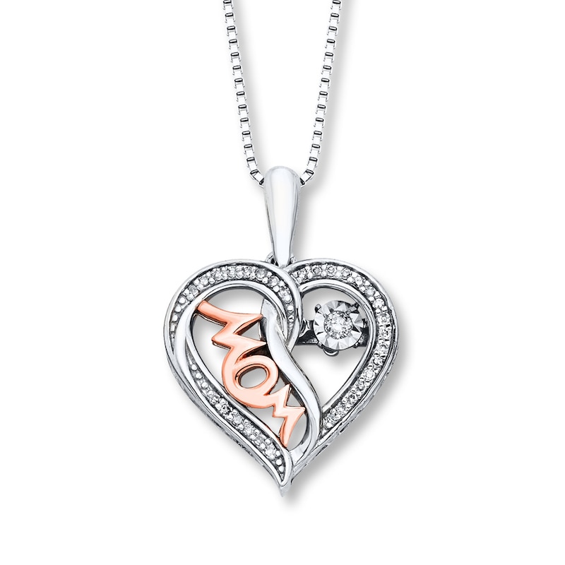 Diamonds in Rhythm 1/8 ct tw Necklace Sterling Silver/10K Gold