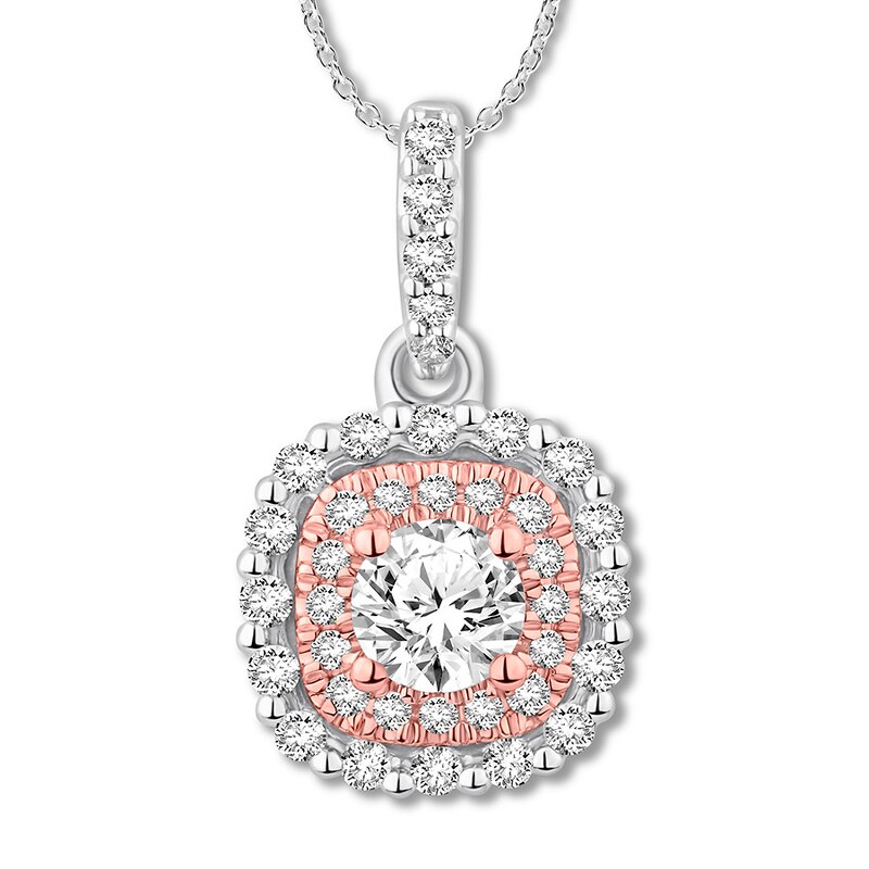 Main Image 1 of Diamond Necklace 1/2 ct tw 18K Two-Tone Gold