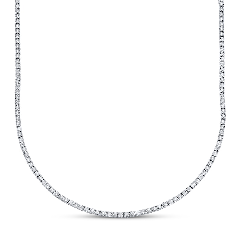 Shy Creation Diamond Tennis Necklace 3-3/4 ct tw Round 14K White Gold SC55004959
