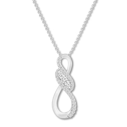 Diamond Swirl Necklace 1/4 ct tw Diamonds 10K White Gold