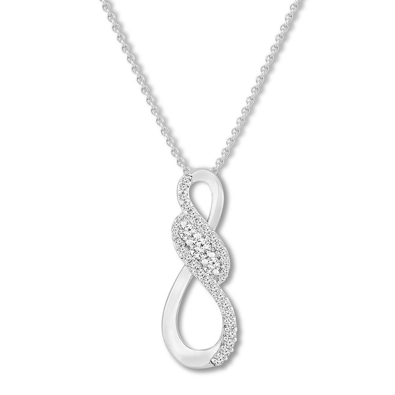 Diamond Swirl Necklace 1/4 ct tw Diamonds 10K White Gold