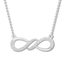 Diamond Infinity Necklace 1/8 carat tw 10K White Gold