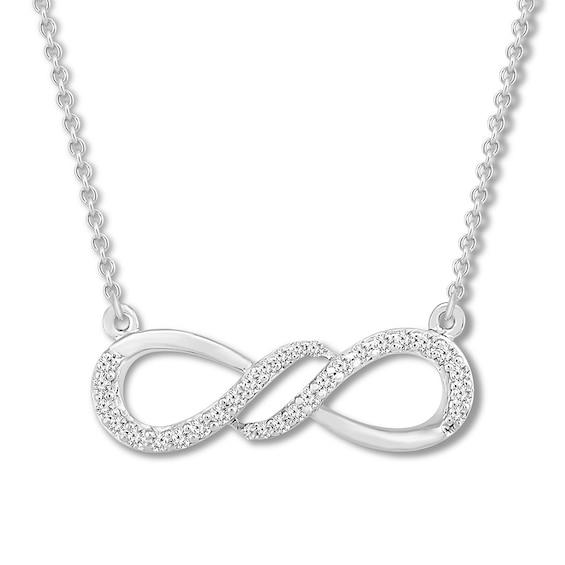 Diamond Infinity Necklace 1/8 carat tw 10K White Gold