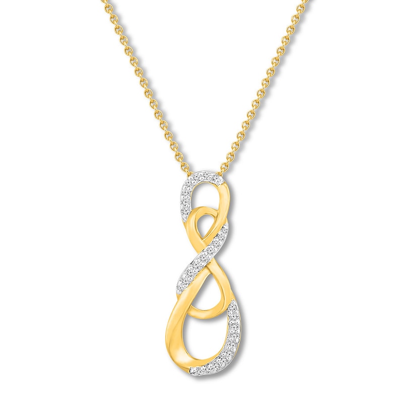 Diamond Infinity Necklace 1/10 carat tw 10K Yellow Gold