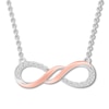 Thumbnail Image 1 of Diamond Infinity Necklace 1/10 ct. tw Sterling Silver/10K Rose Gold