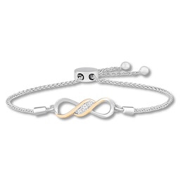Diamond Infinity Bracelet 1/10 ct tw Sterling Silver/10K Gold