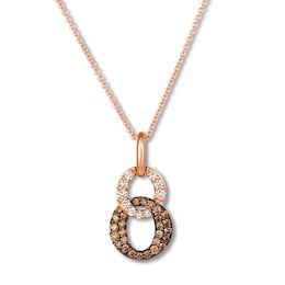 Le Vian Chocolate Diamond Necklace 3/8 carat tw 14K Strawberry Gold 18"