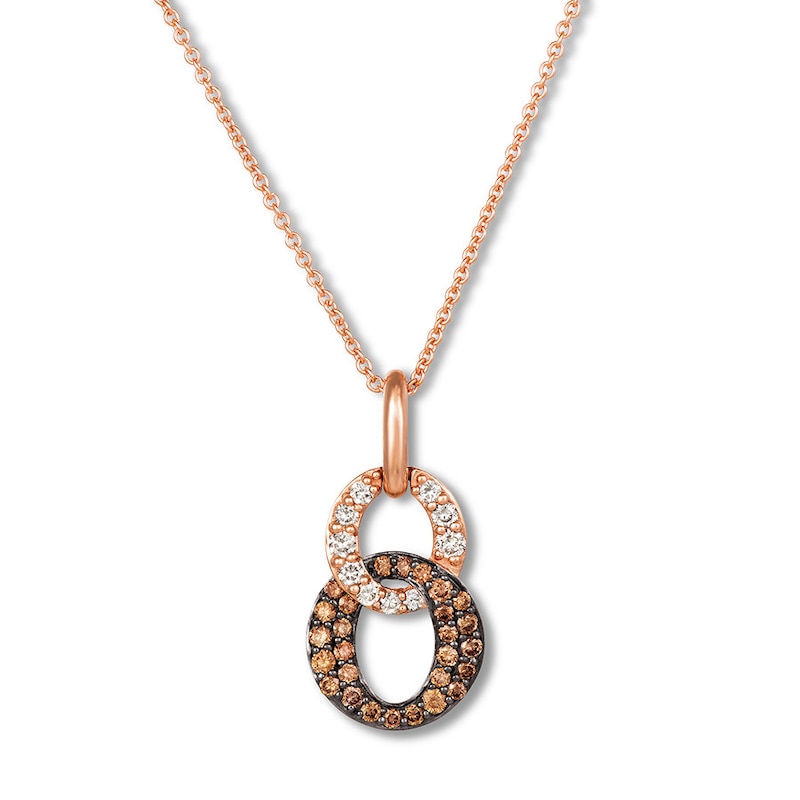 Main Image 1 of Le Vian Chocolate Diamond Necklace 3/8 carat tw 14K Strawberry Gold 18"